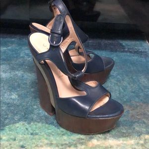 Casadei T-Strap Wedge